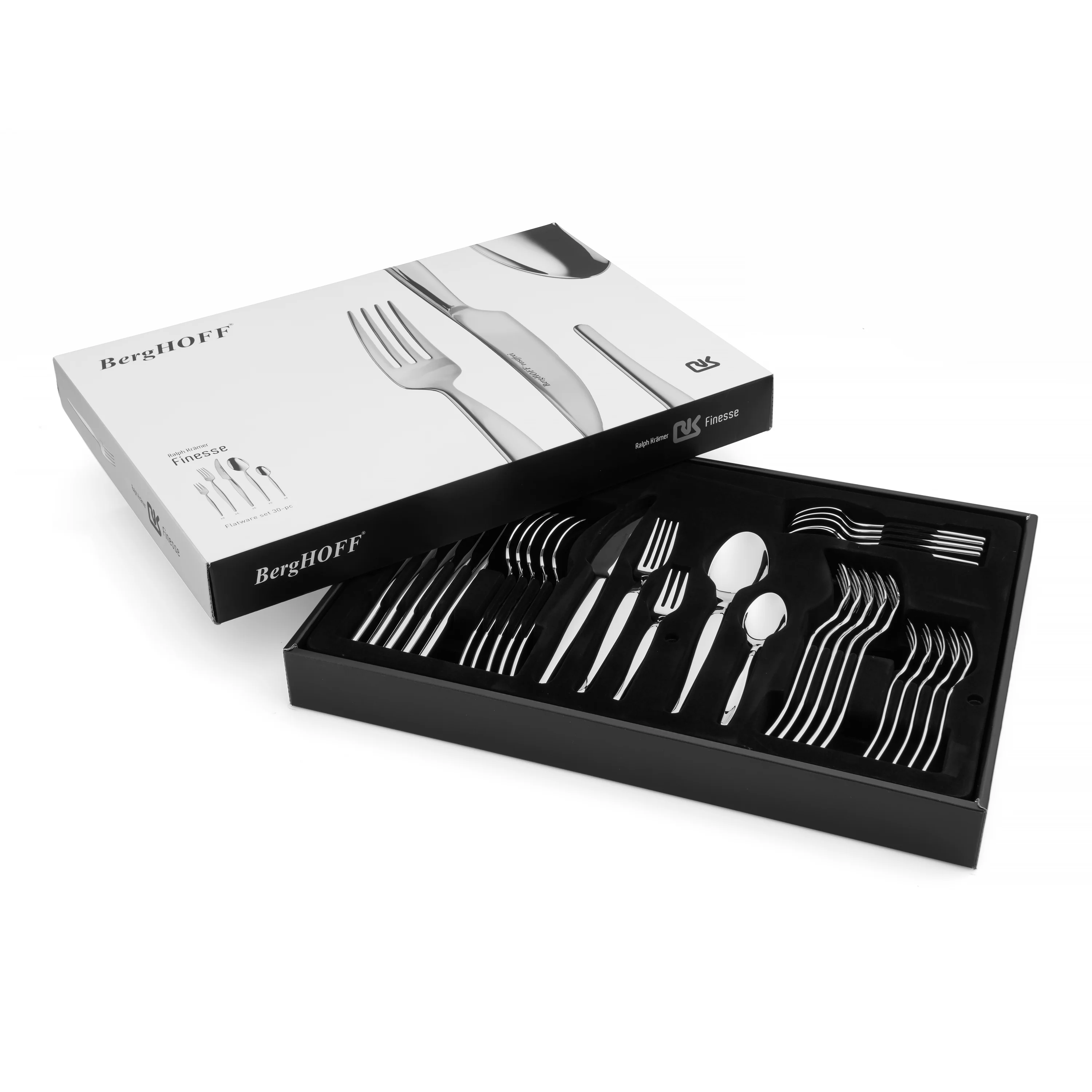 BergHOFF Essentials 30Pc 18/10 Stainless Steel Flatware Set, Finesse - Image 5