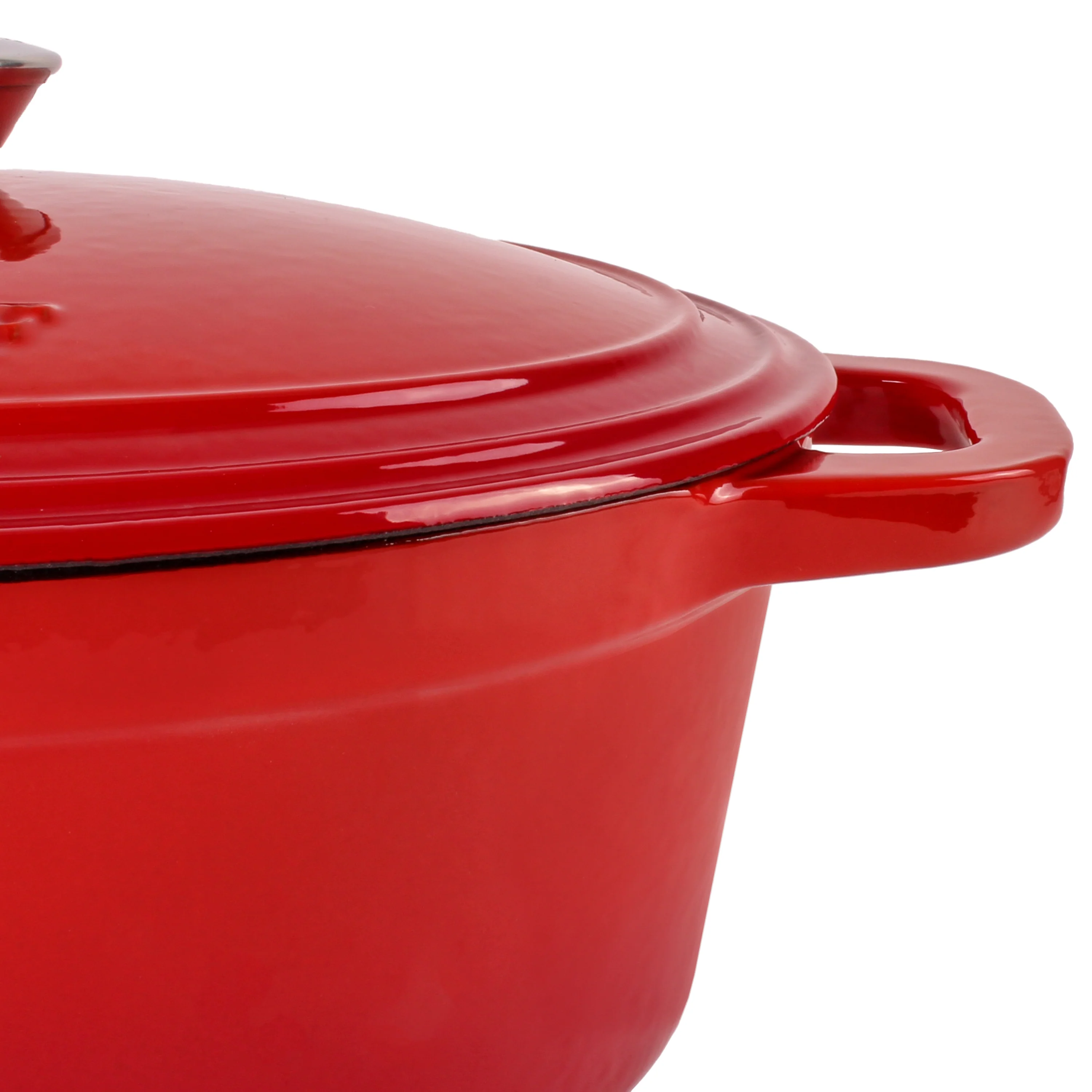 BergHOFF Neo Cast Iron 8qt. Oval Dutch Oven 13" with Lid, Red - Image 5