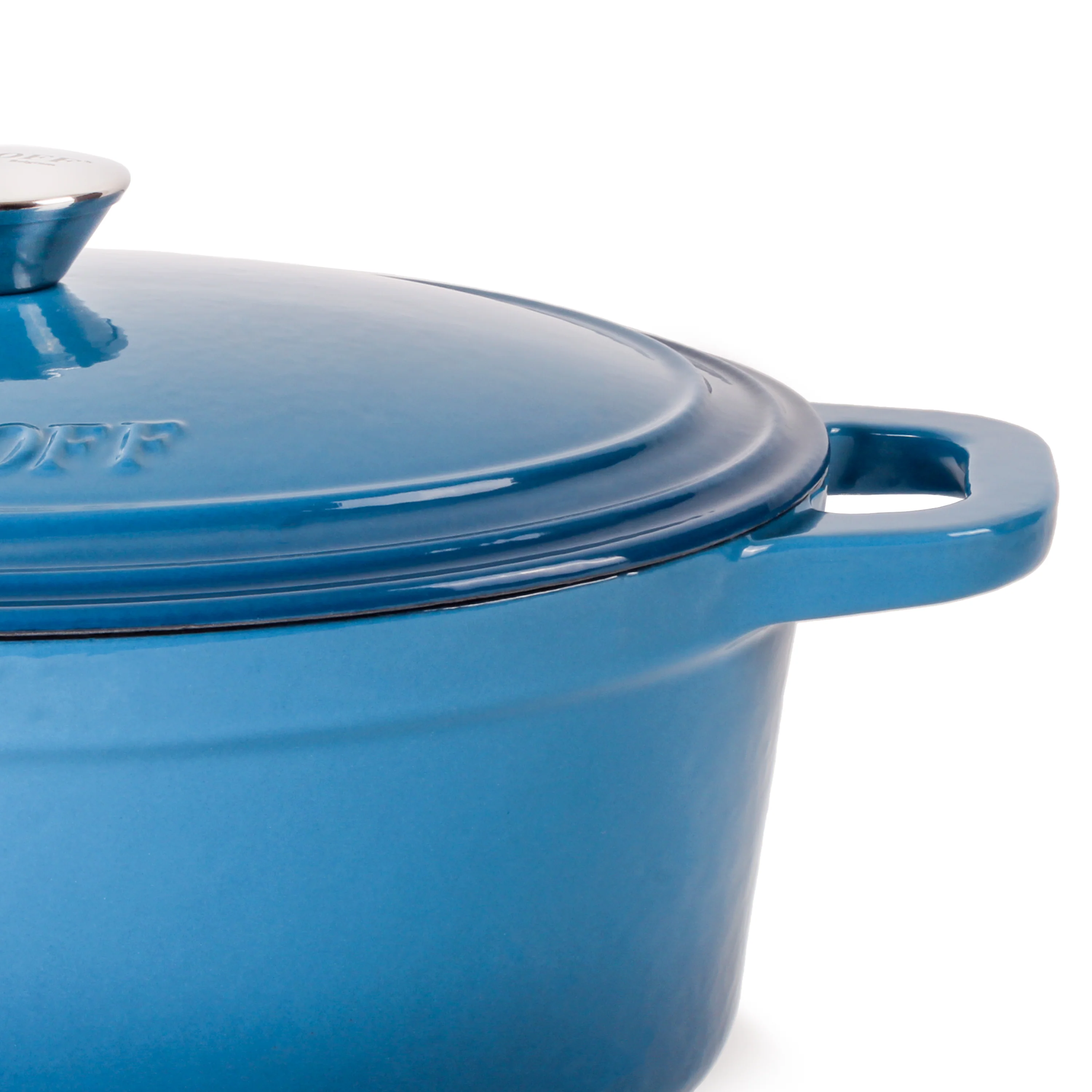 BergHOFF Neo Cast Iron 8qt. Oval Dutch Oven 13" with Lid, Blue - Image 4