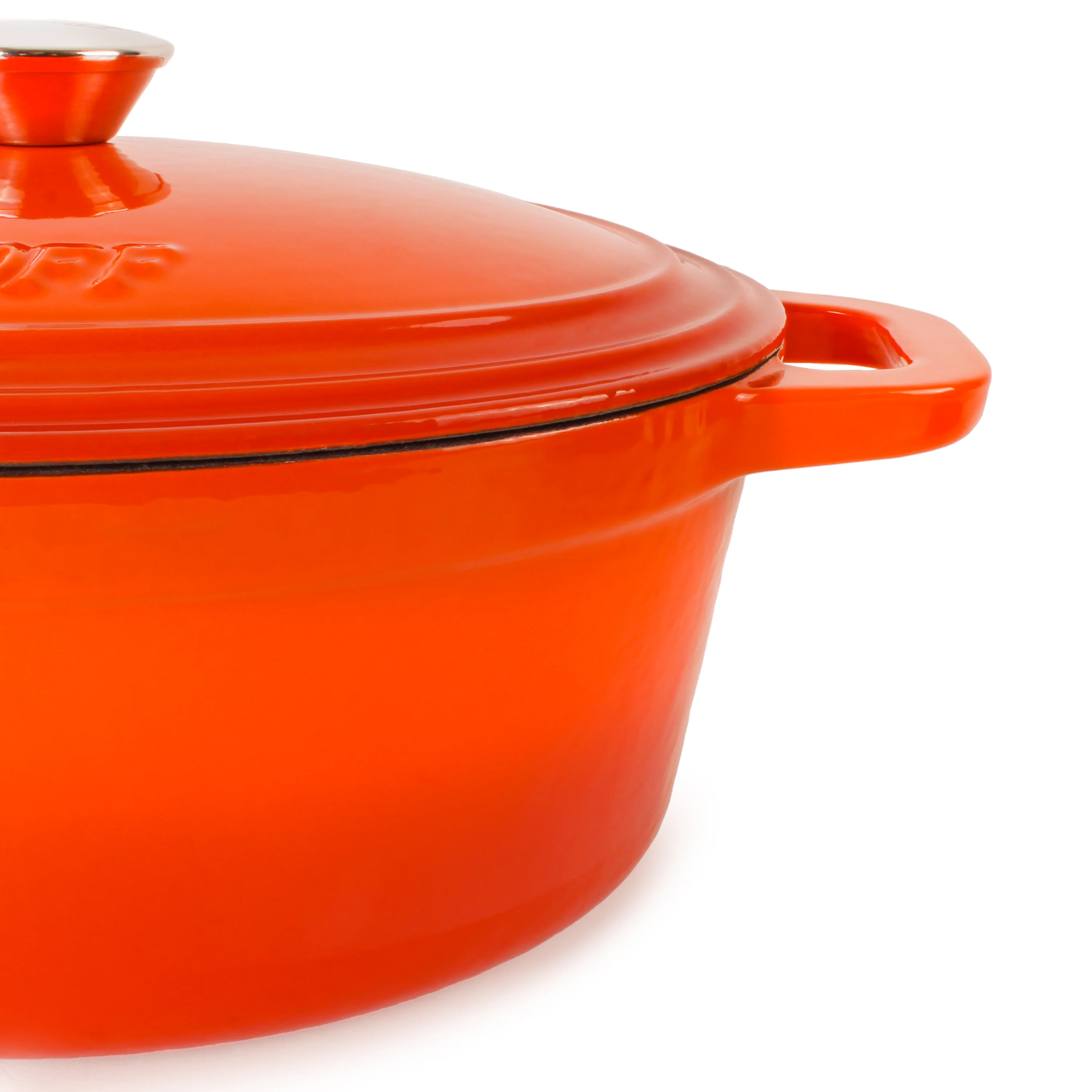 BergHOFF Neo Cast Iron 8qt. Oval Dutch Oven 13" with Lid, Orange - Image 3