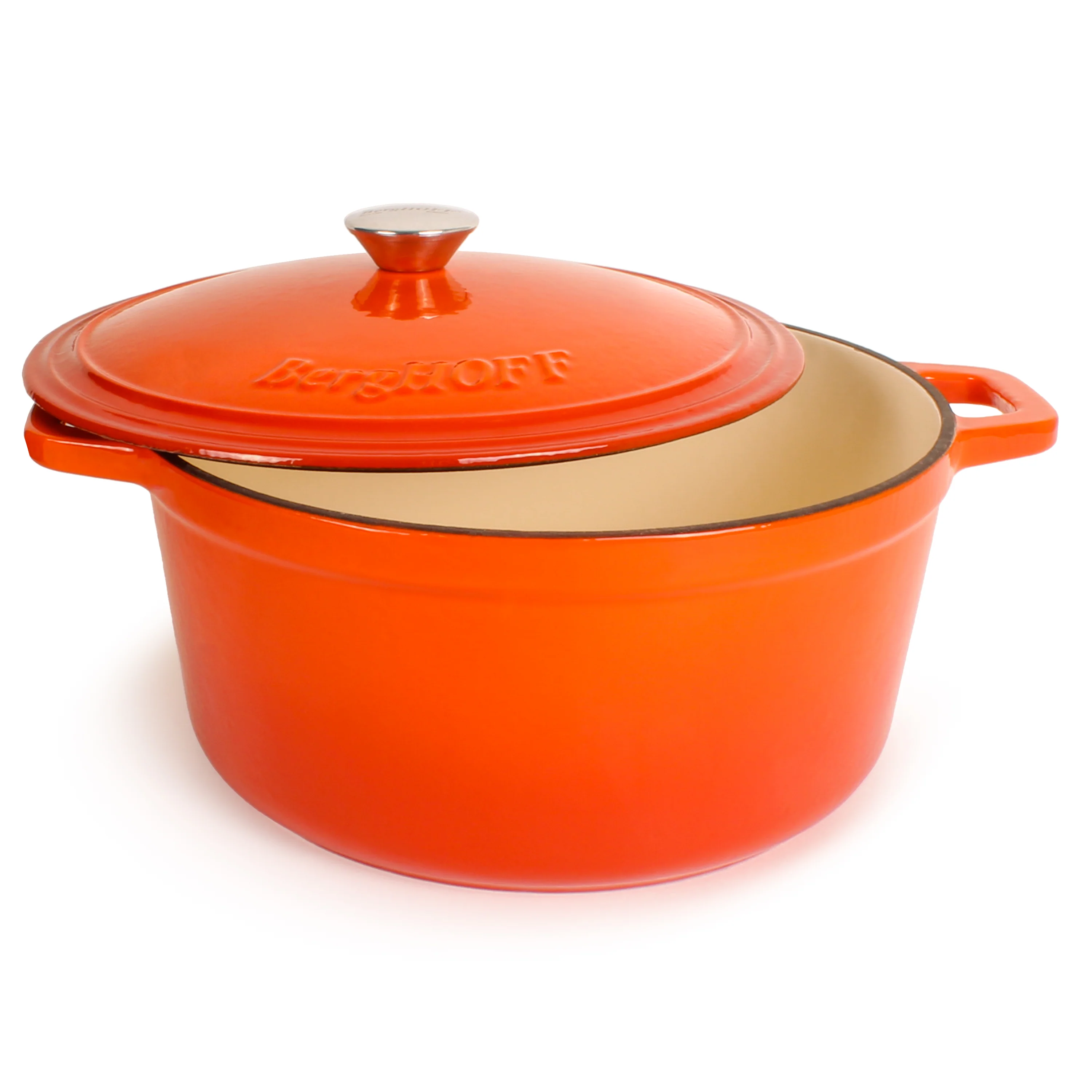 BergHOFF Neo Cast Iron 7qt. Round Dutch Oven 11" with Lid, Orange - Image 4