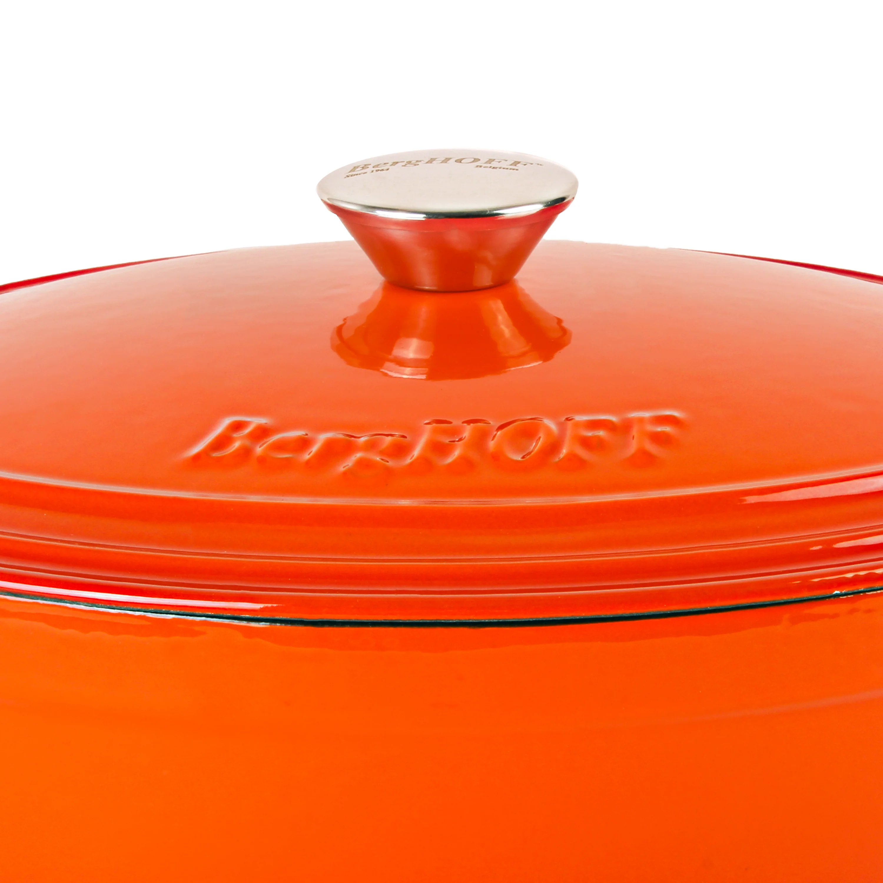 BergHOFF Neo Cast Iron 7qt. Round Dutch Oven 11" with Lid, Orange - Image 5
