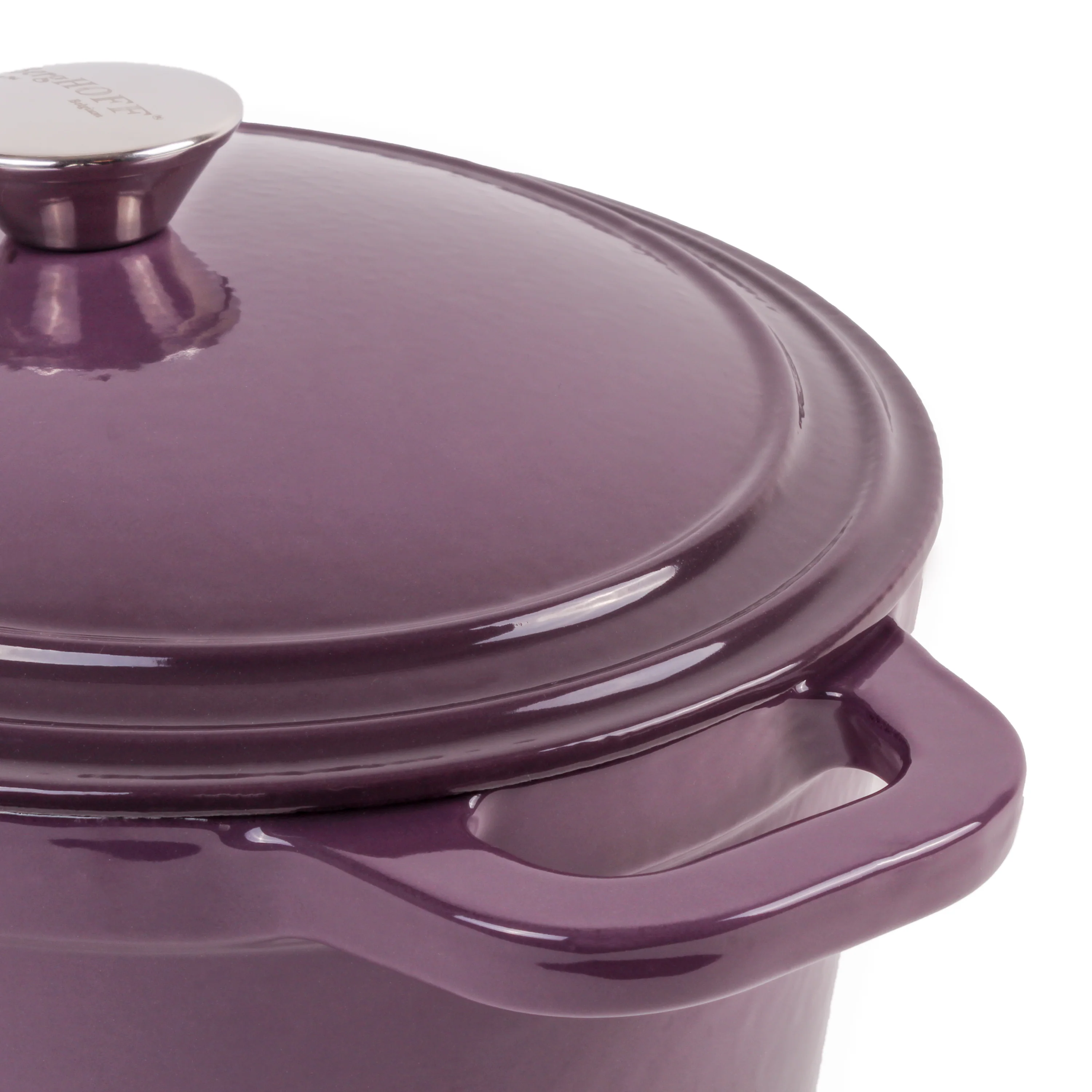 BergHOFF Neo Cast Iron 8qt. Oval Dutch Oven 13" with Lid, Purple - Image 5