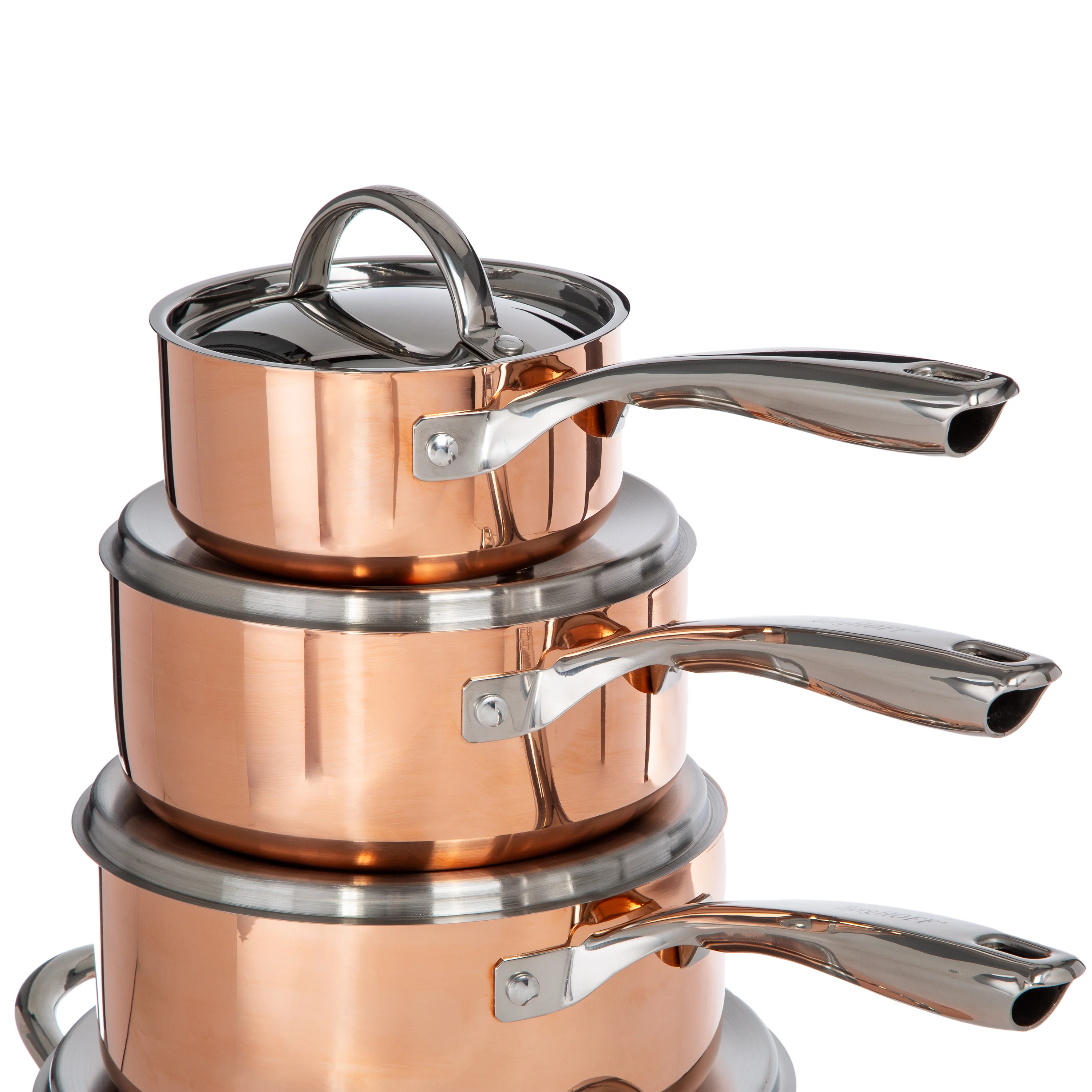 BergHOFF Vintage 10pc Tri-Ply Copper Cookware Set with Lids, Polished - Image 11