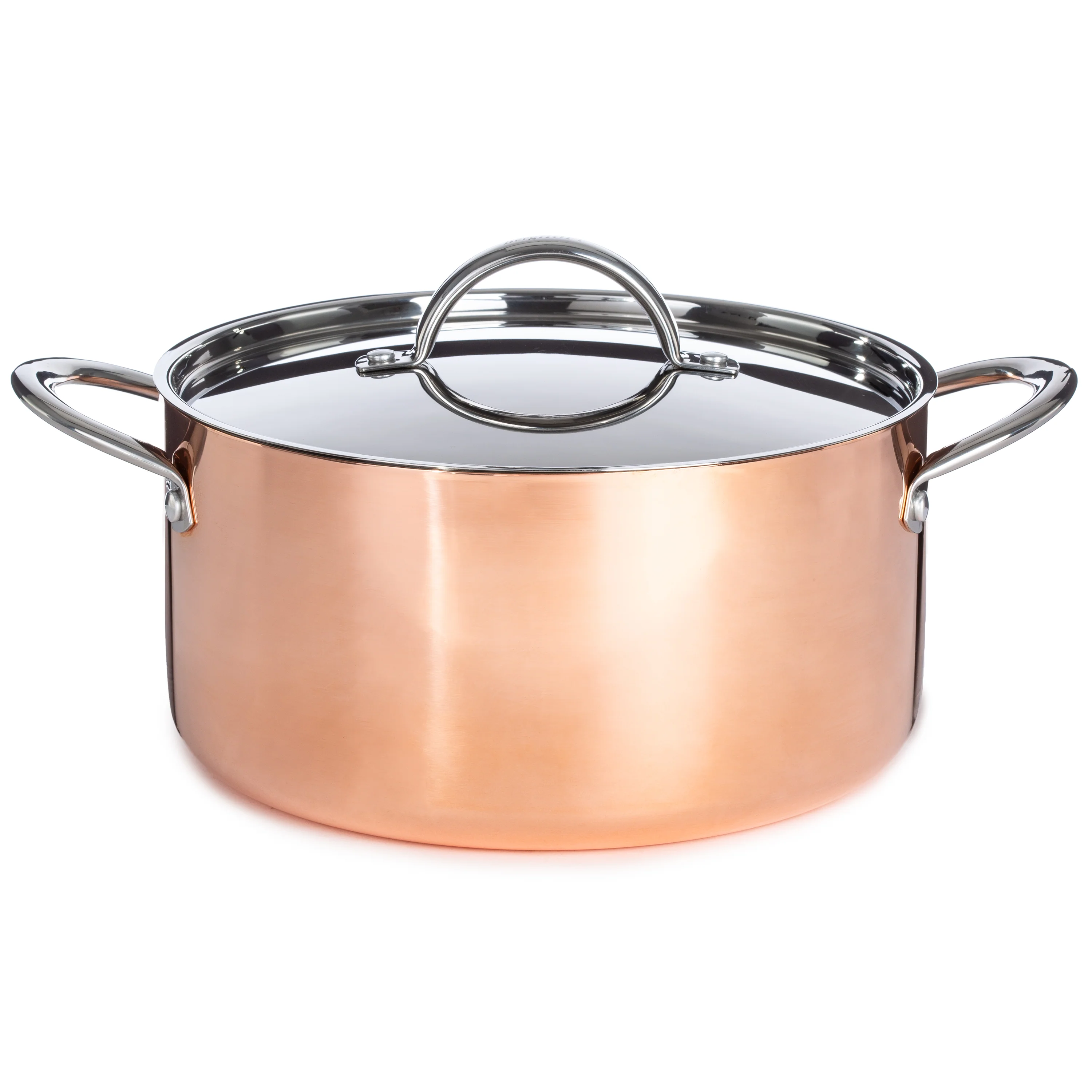BergHOFF Vintage 10pc Tri-Ply Copper Cookware Set with Lids, Polished - Image 5