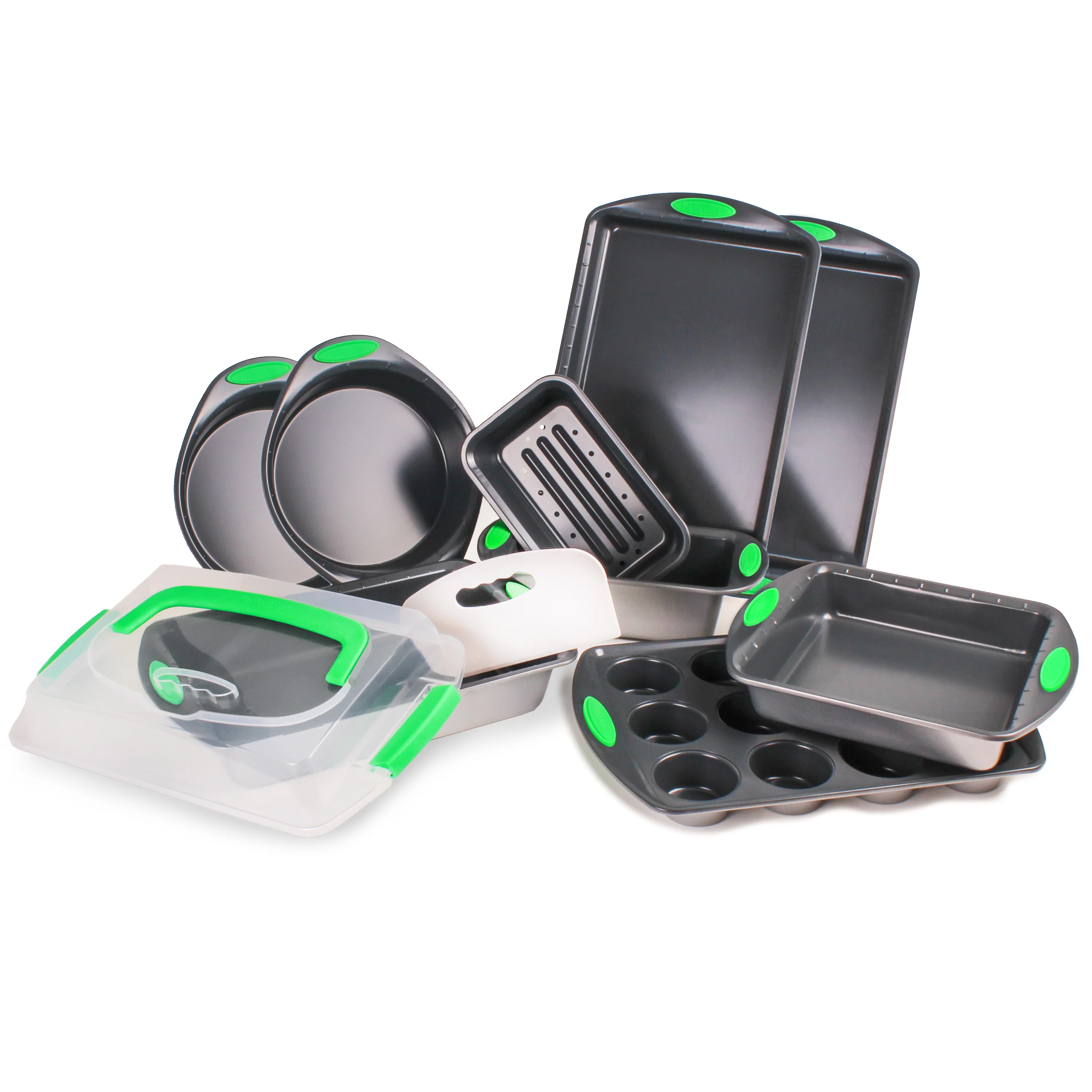 BergHOFF 11Pc Perfect Slice Bakeware Set, Silver & Green - Image 3