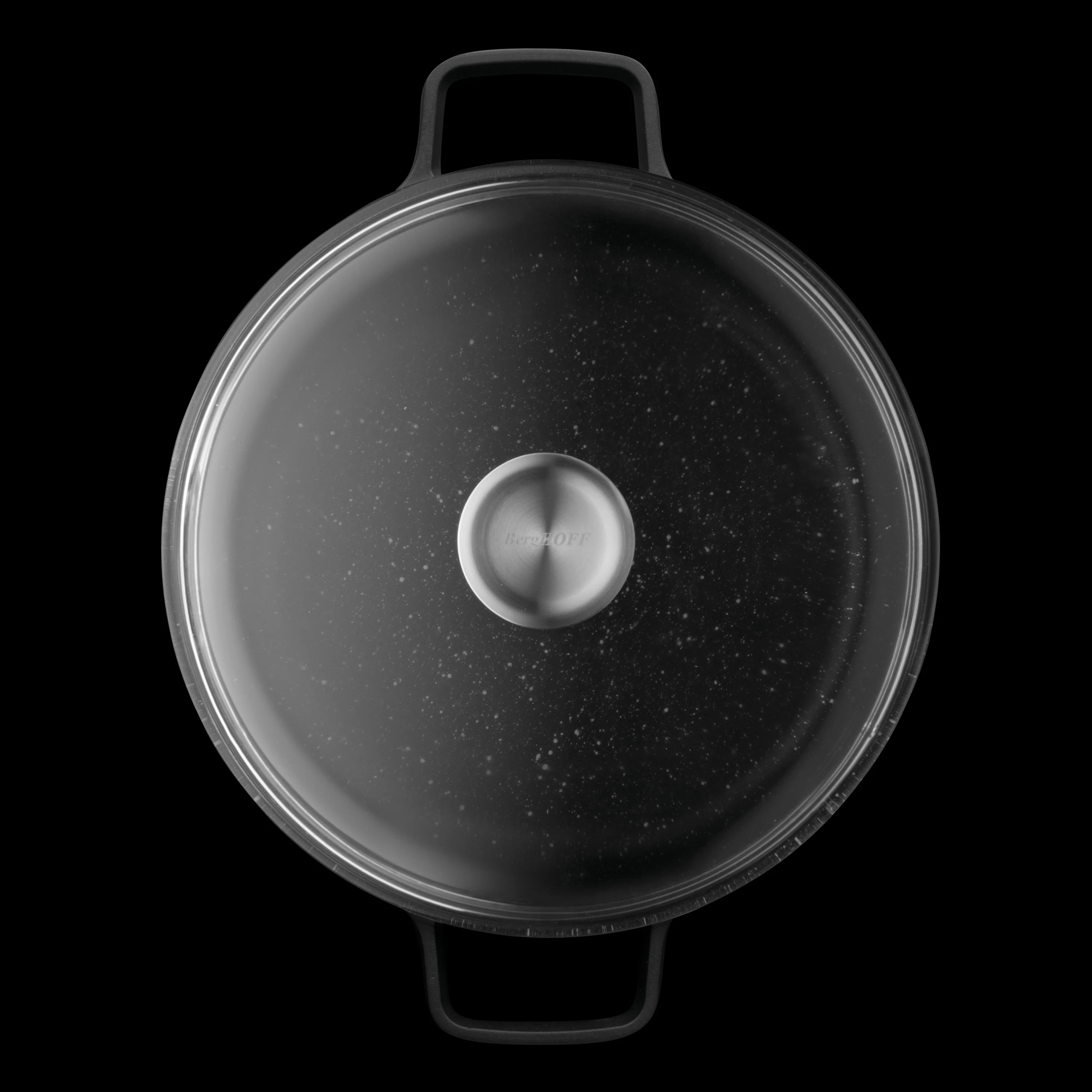 BergHOFF GEM 10" Non-stick Stock Pot 5.2Qt., Black, Glass Lid - Image 5