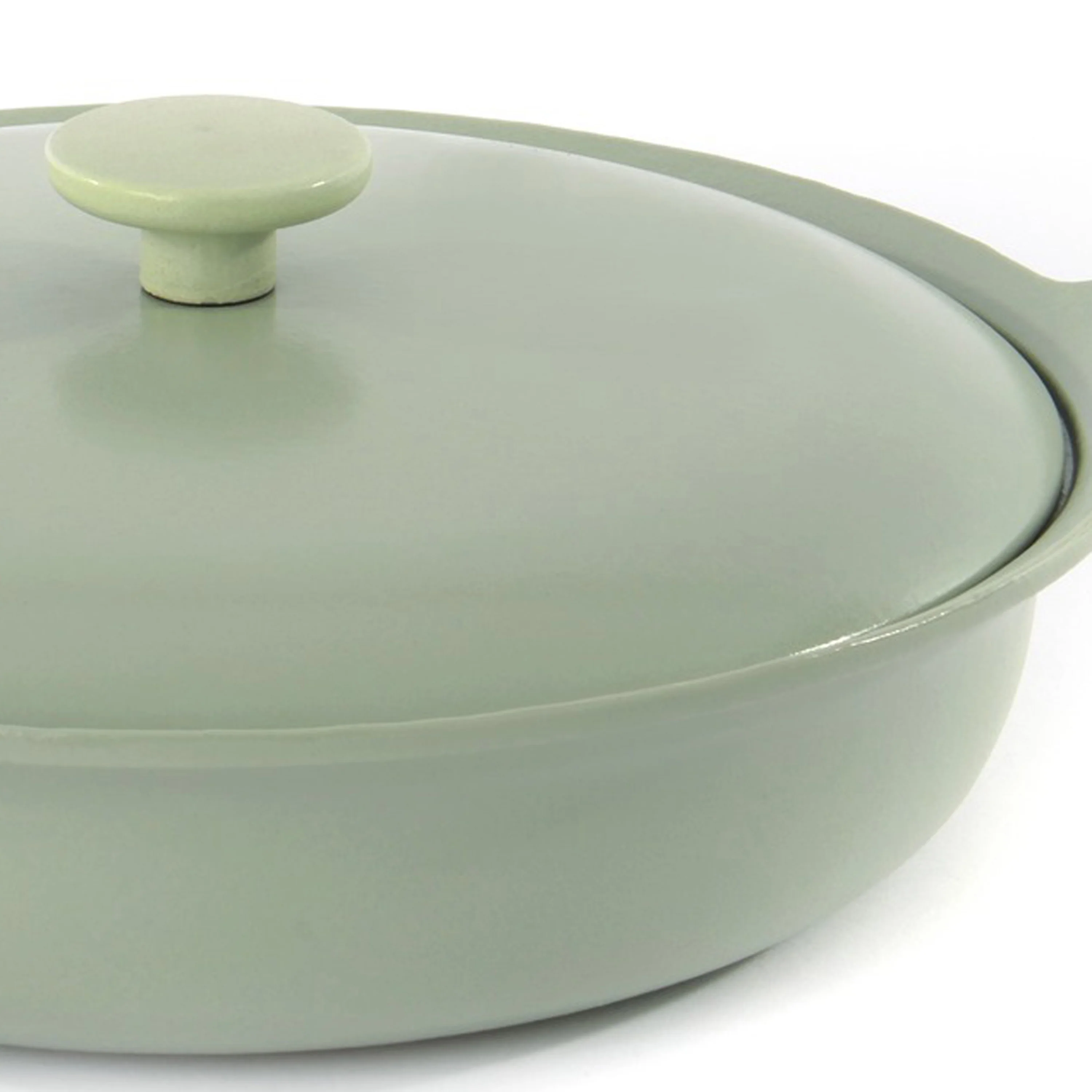BergHOFF Ron 11" Cast Iron Deep Skillet 3.5Qt. with Lid, Green - Image 4