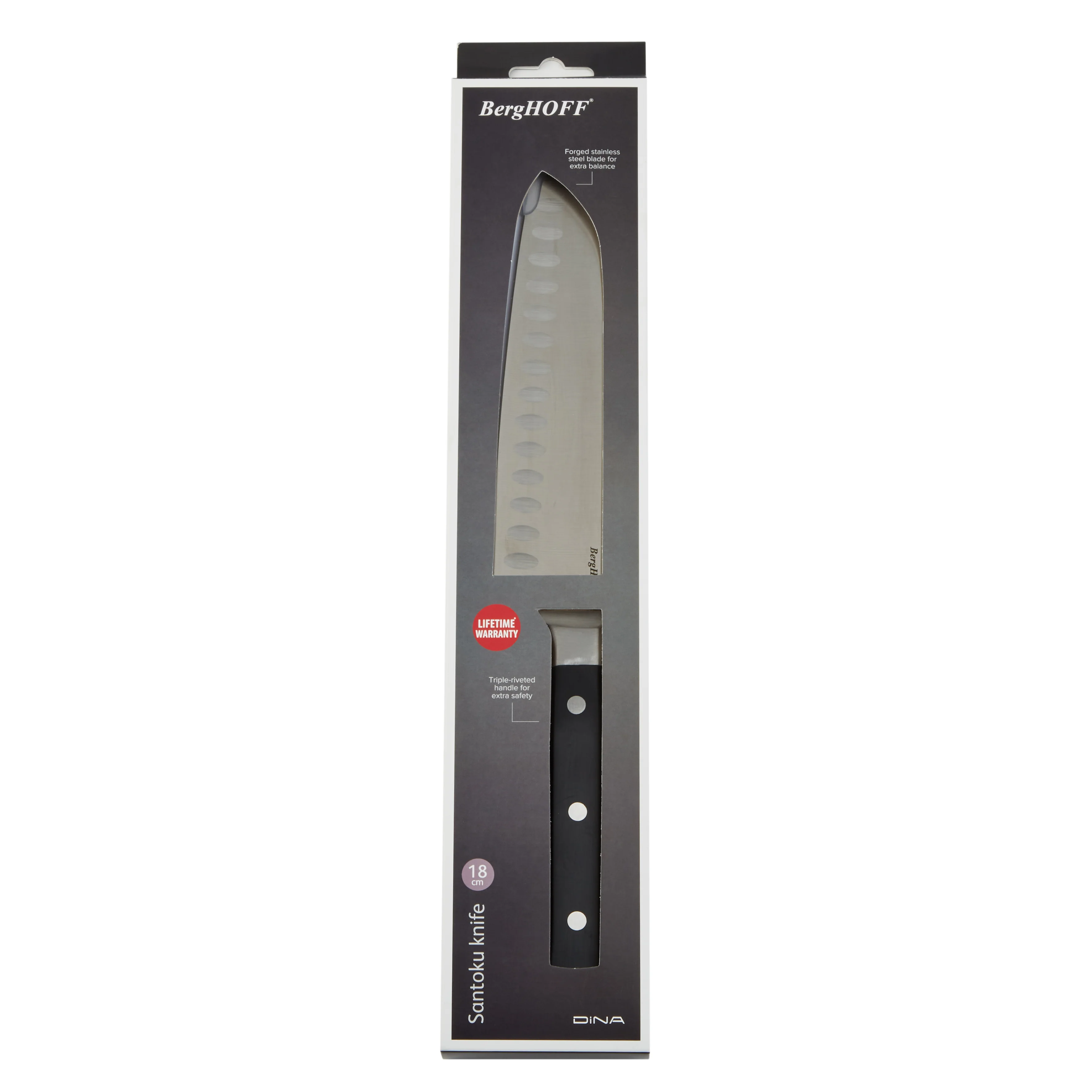 BergHOFF DiNA Gene Stainless Steel Santoku Knife, 7" - Image 5