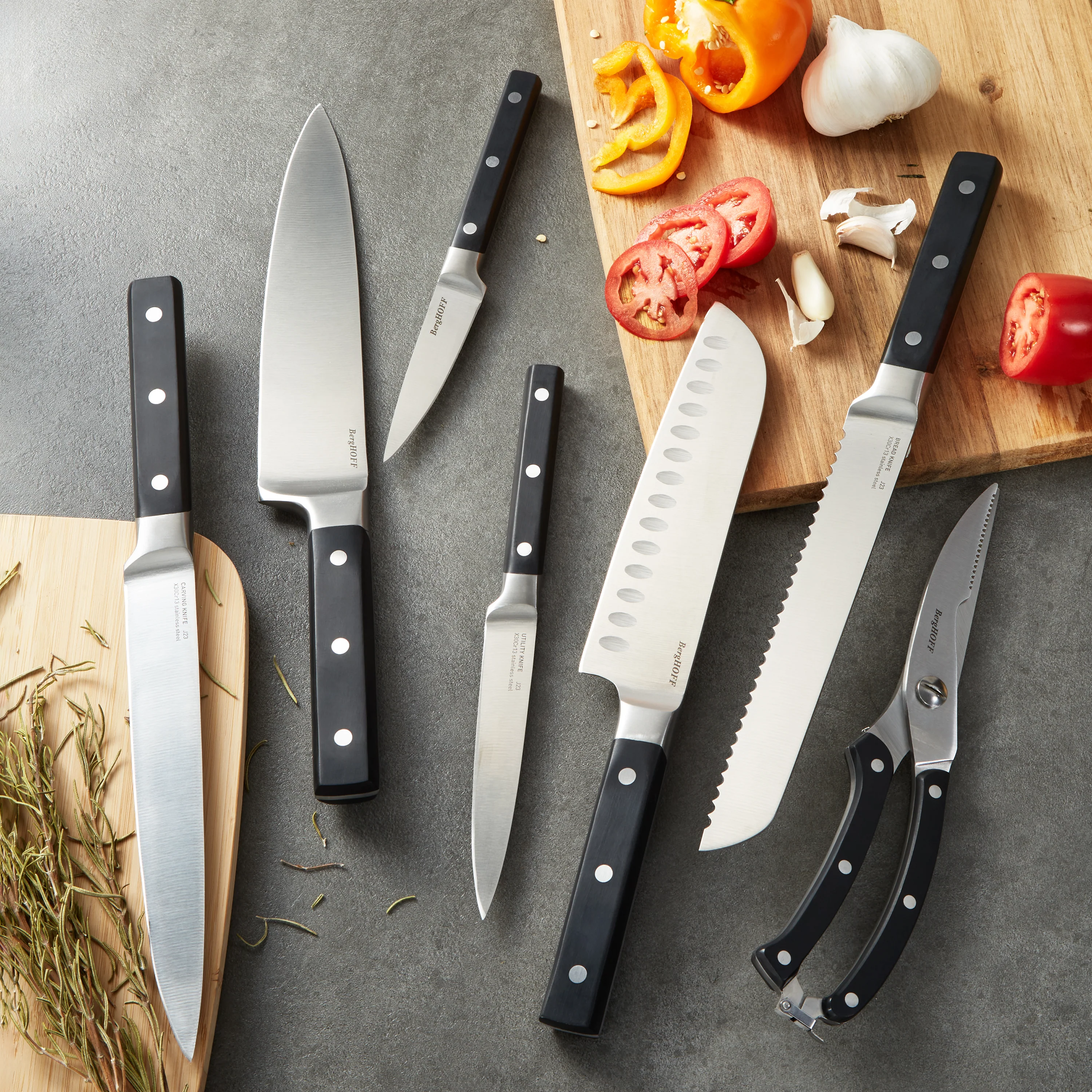 BergHOFF DiNA Gene Stainless Steel Santoku Knife, 7" - Image 6