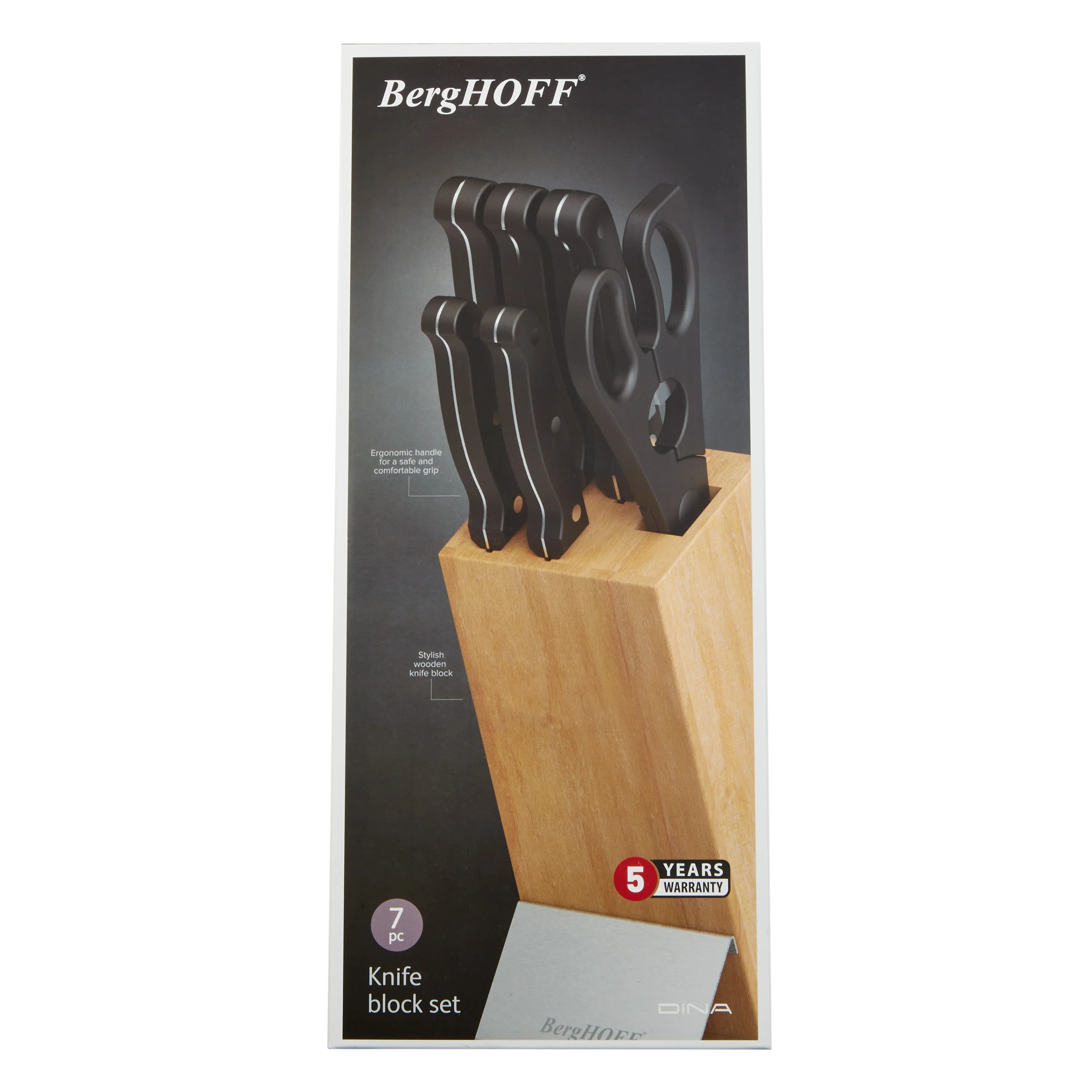 BergHOFF DiNA Pica 7pc Stainless Steel Knife Block Set - Image 9